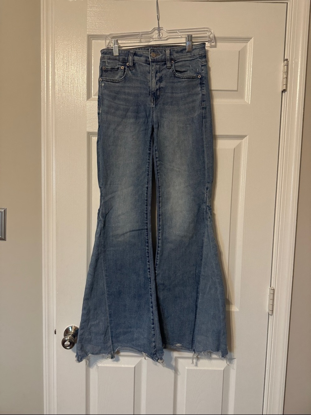 American Eagle Outfitters Light Blue Wide-Leg Flare Jeans